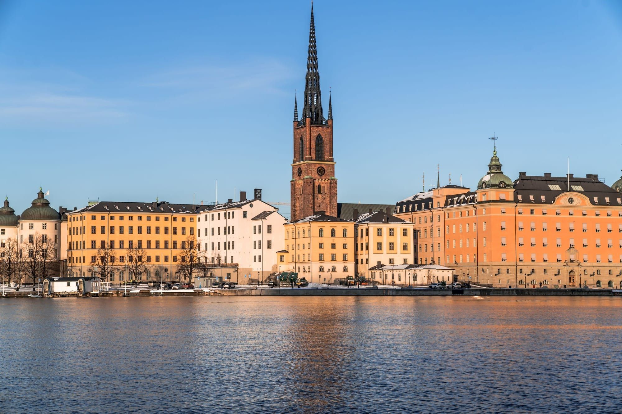 Stockholm seen from the water on a sunny day